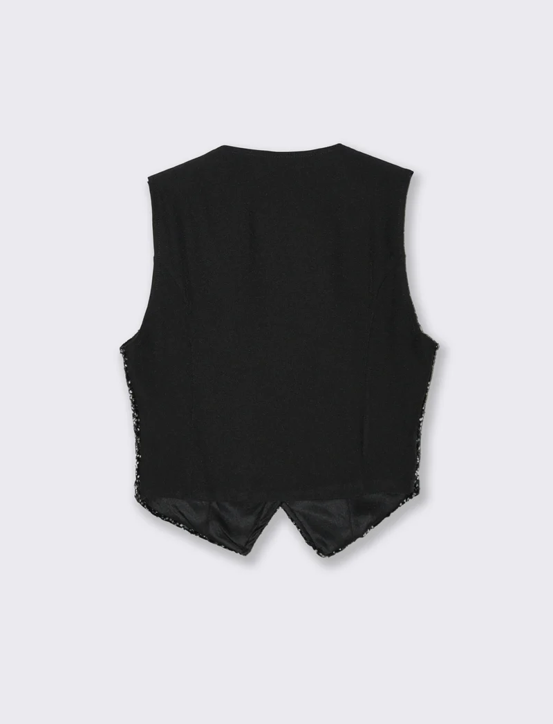 Gilet in paillettes - Argento