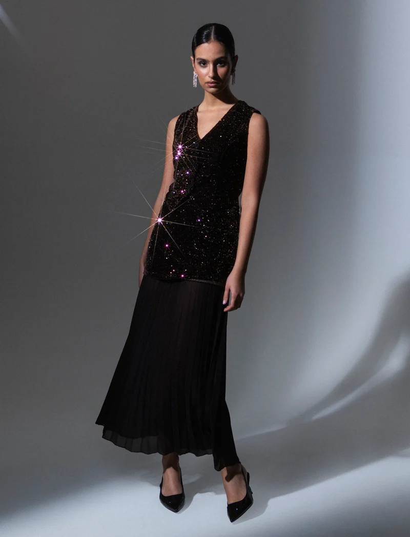Gilet in paillettes - Moro