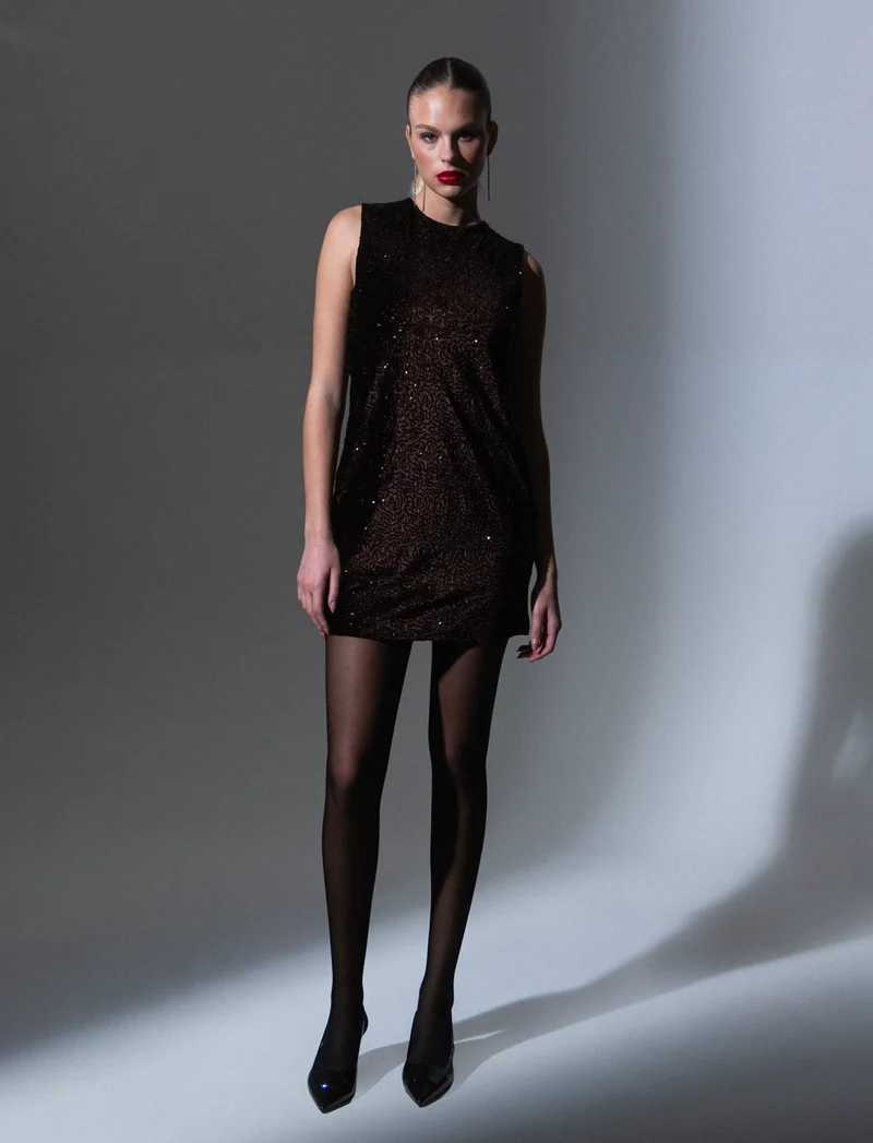 Vestito in paillettes - Moro