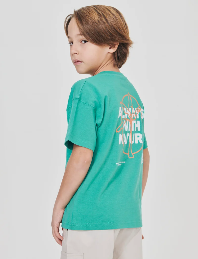 T-shirt a rilievo - Verde acqua marina