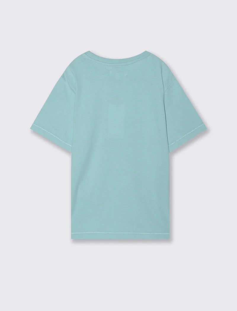 T-shirt con stampa versatile in cotone - Verde acqua
