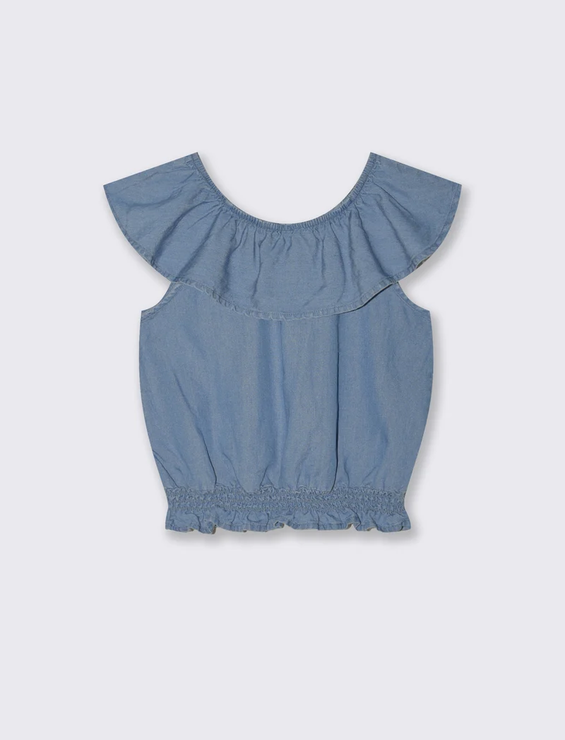 Blusa e T-shirt in morbido chambray - Denim