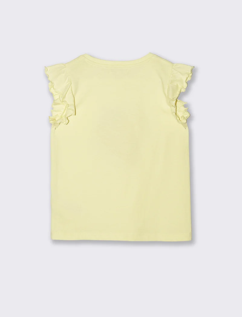 T-shirt estiva bambina con stampa colorata - Giallo