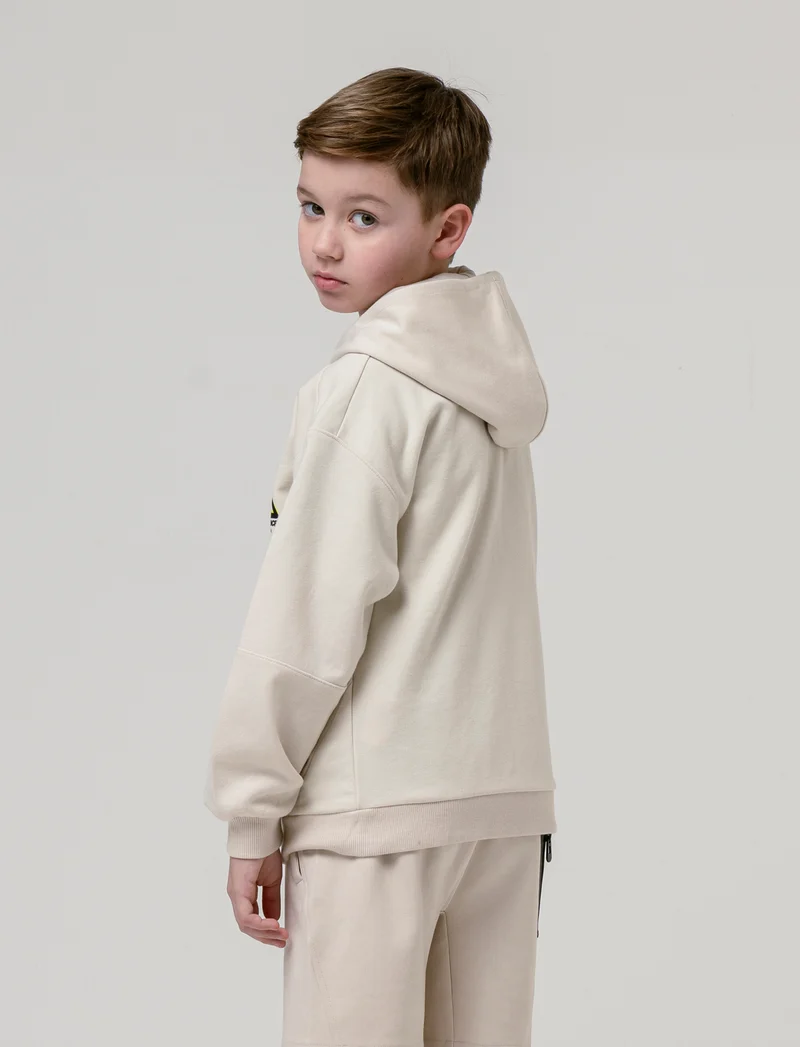 Felpa con cappuccio in poly-cotone - Grigio ghiaccio