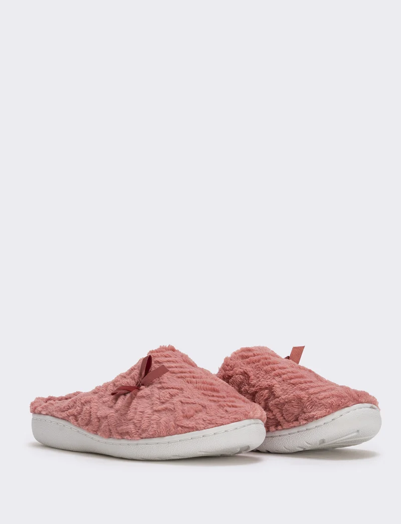 Pantofola da donna con fiocco laterale - Rosa
