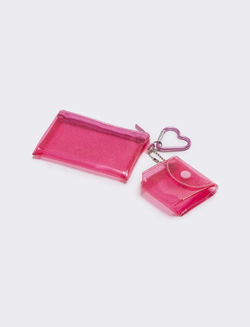 Portachiavi bambina con zip e cuffie - Rosa