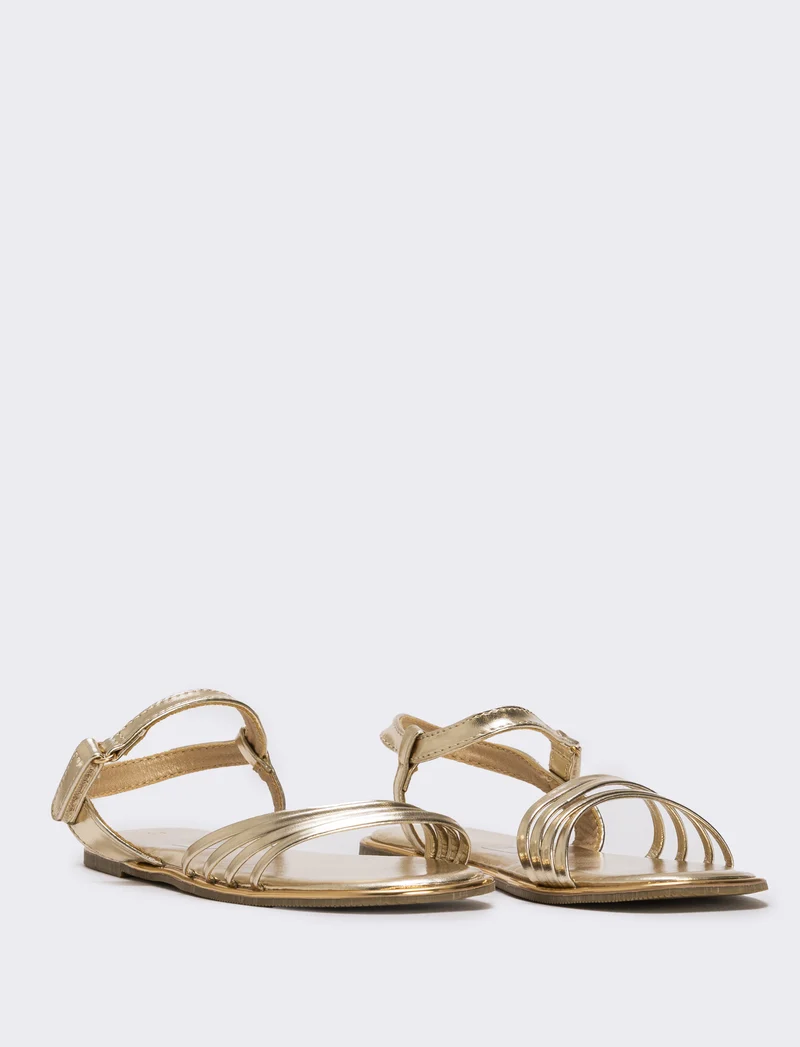 Sandalo oro con fascette da bambina - Oro