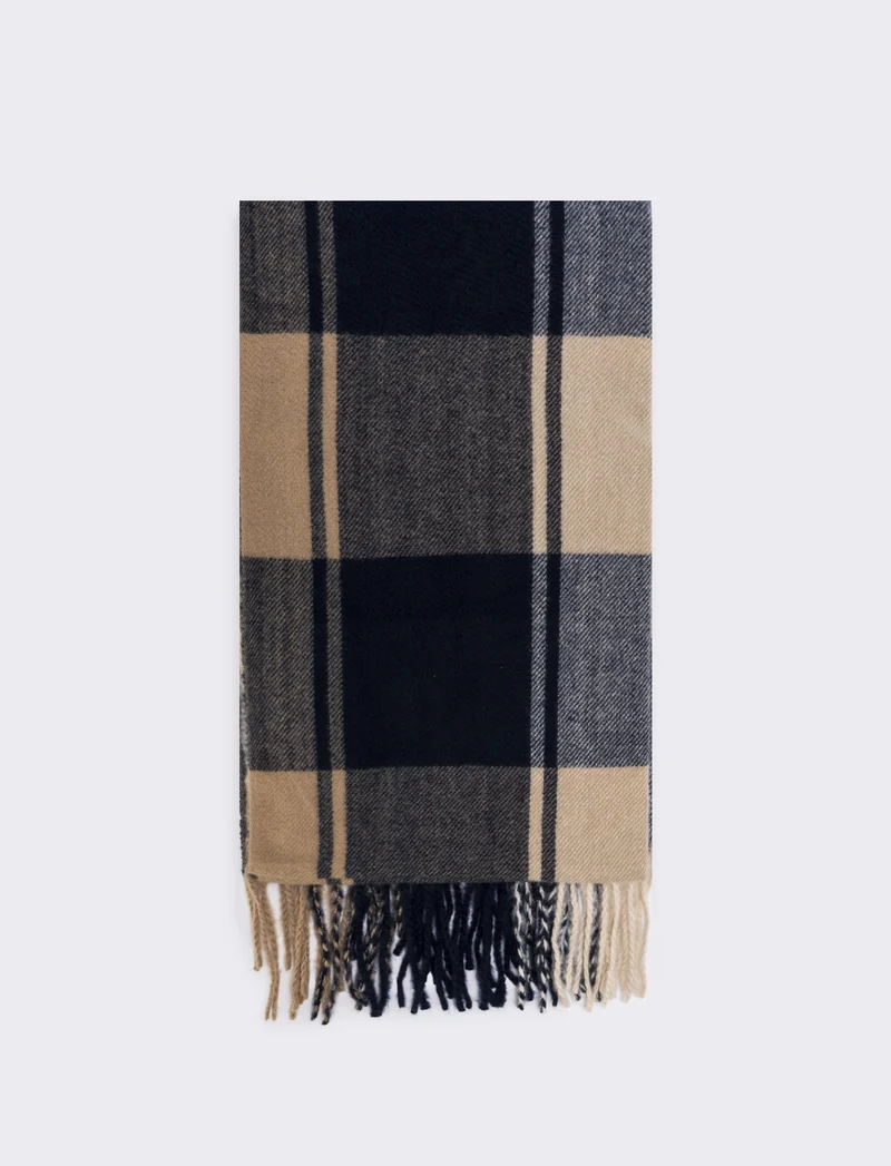 Sciarpa uomo quadri 180x70 - Blu