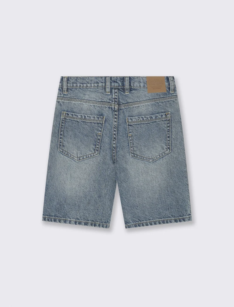 Bermuda denim 5 tasche lavaggio marble - Denim chiaro