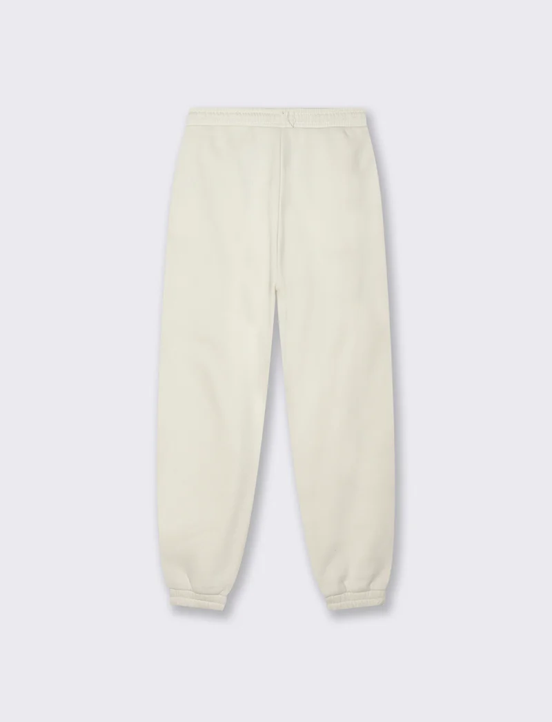 Jogger Basico Garzato con Cordoncino - Avorio