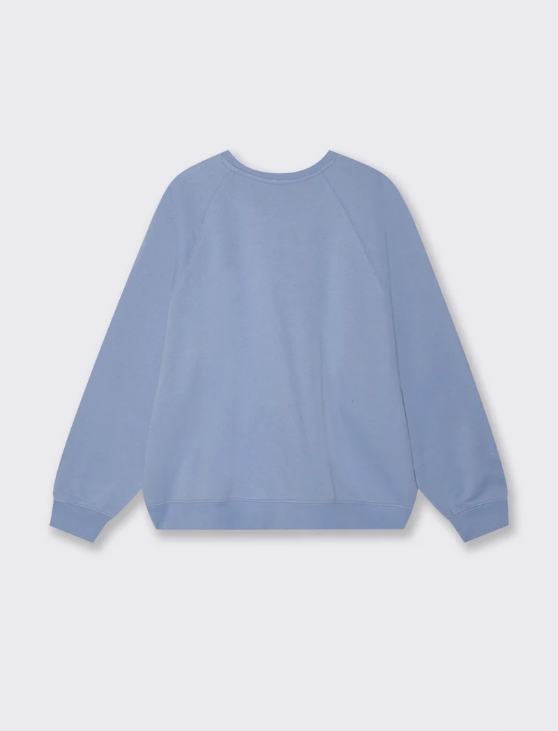 Felpa Girocollo Manica Lunga Regular - Denim