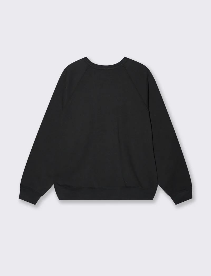 Felpa Girocollo Manica Lunga Regular - Nero