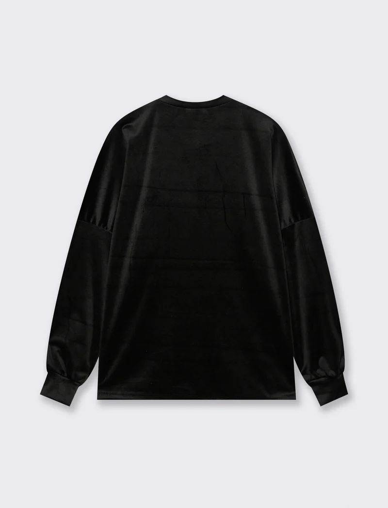 Maglia in ciniglia girocollo - Nero