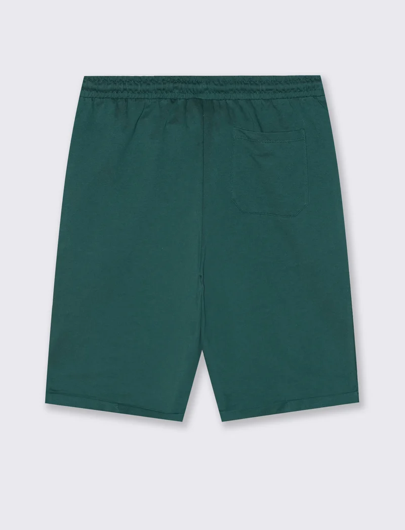 Bermuda in felpa con vita jogger - Verde petrolio