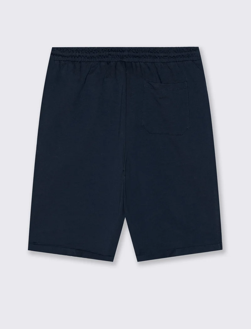 Bermuda in felpa con vita jogger - Blu