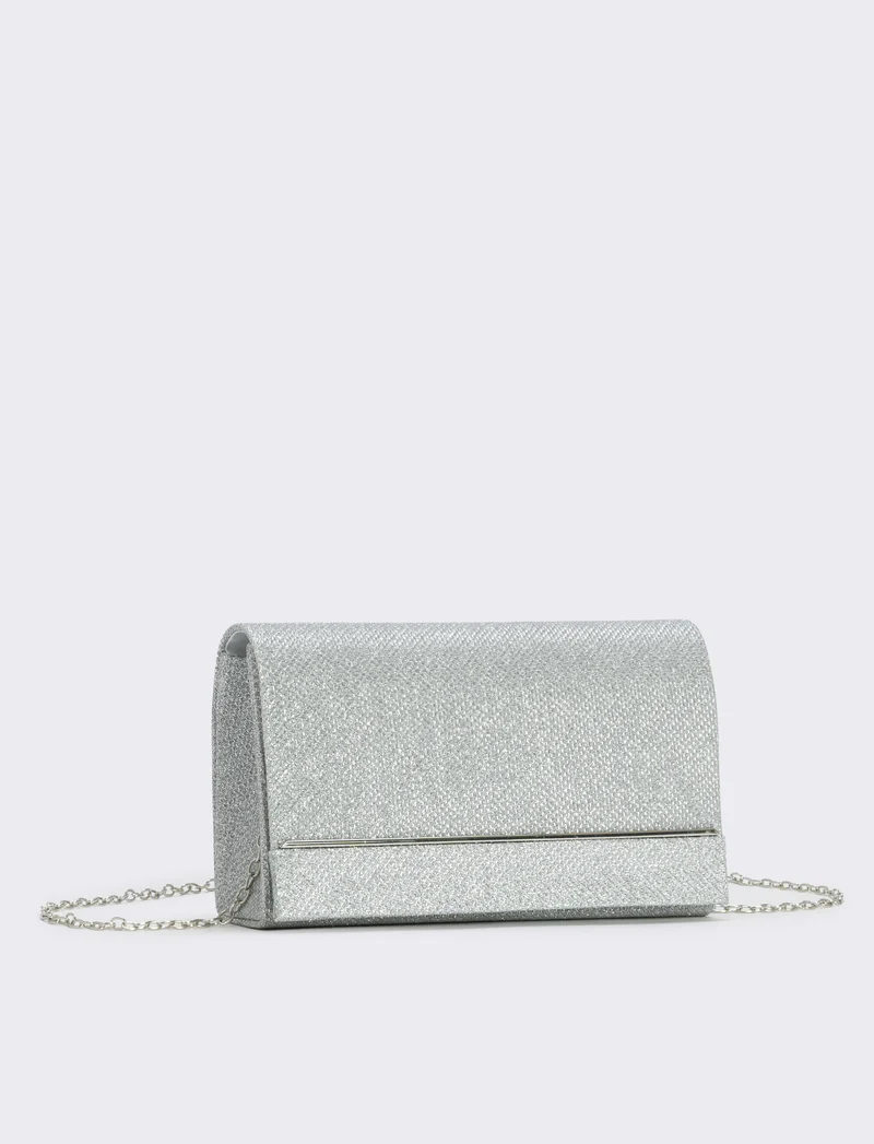 Borsa pochette in lurex - Argento
