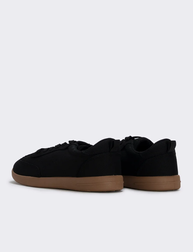 Sneakers minimal in tela per donna - Nero