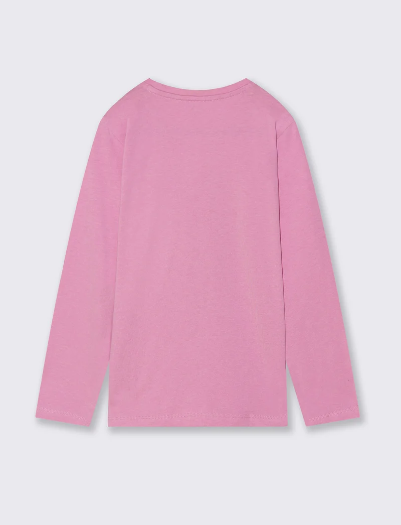 T-shirt manica lunga in morbido cotone - Rosa candy