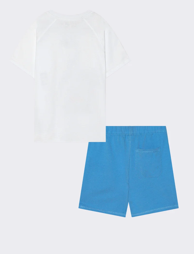 Completo due pezzi bermuda e t-shirt - Bianco