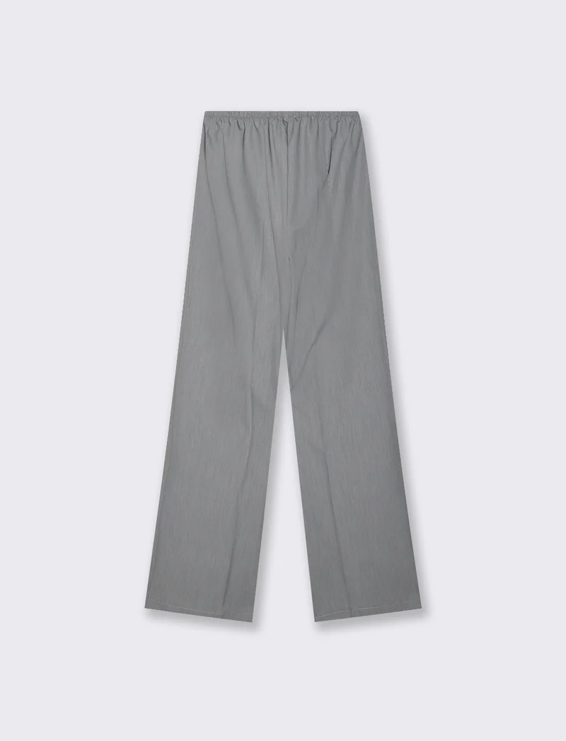 Pantalone palazzo con tessuto fluido - Grigio