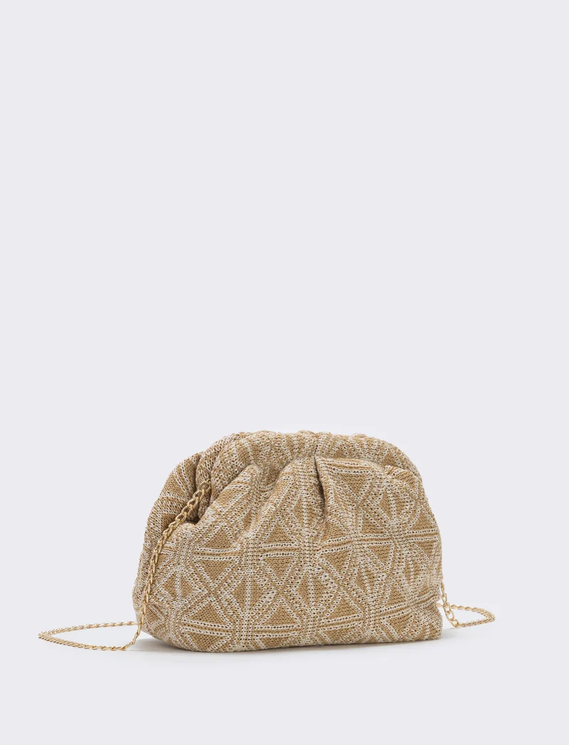 Borsetta clutch morbida in tessuti vari - Beige