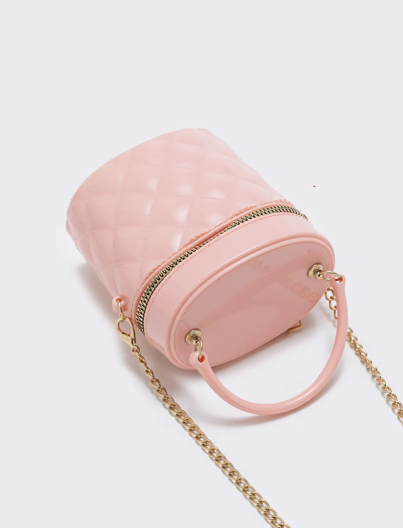Borsetta bauletto bambina trapuntato PVC - Rosa