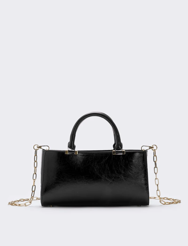 Bauletto rigido rettangolare lucido - Nero