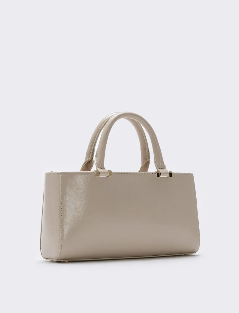 Bauletto rigido rettangolare lucido - Beige