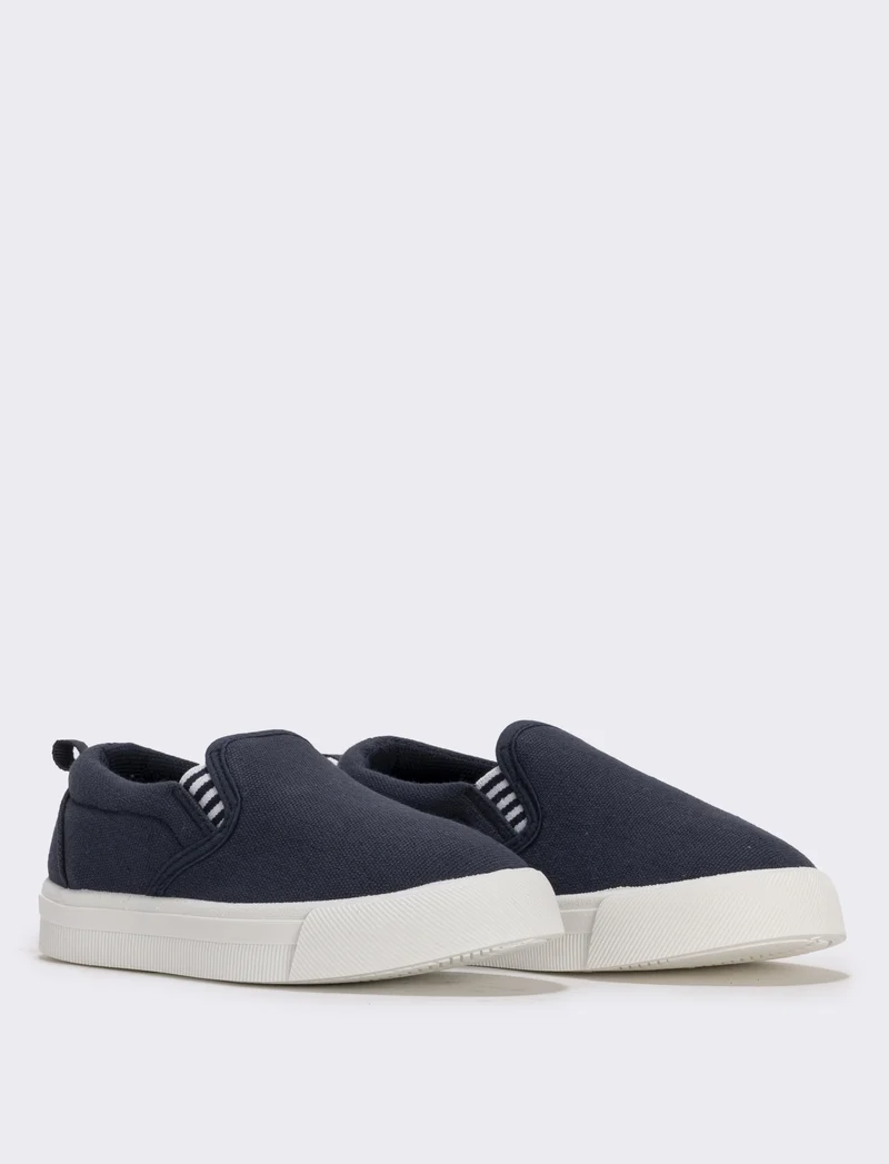 Slip-on blu in denim con elastici - Blu