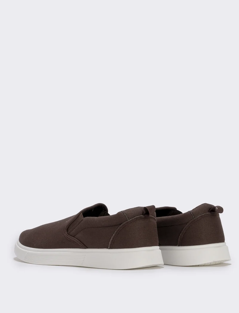 Slip-on da uomo in tela, due colori - Marrone