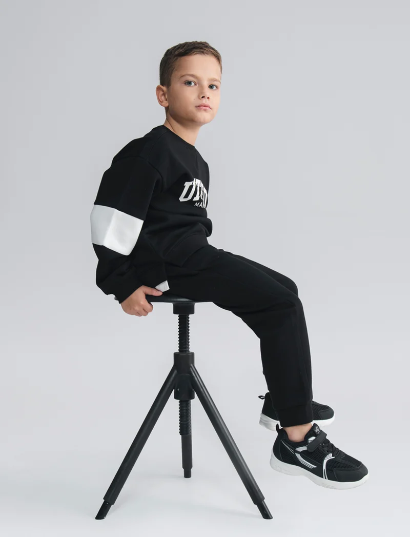 Jogger con Stampa Casual e Colorati - Nero