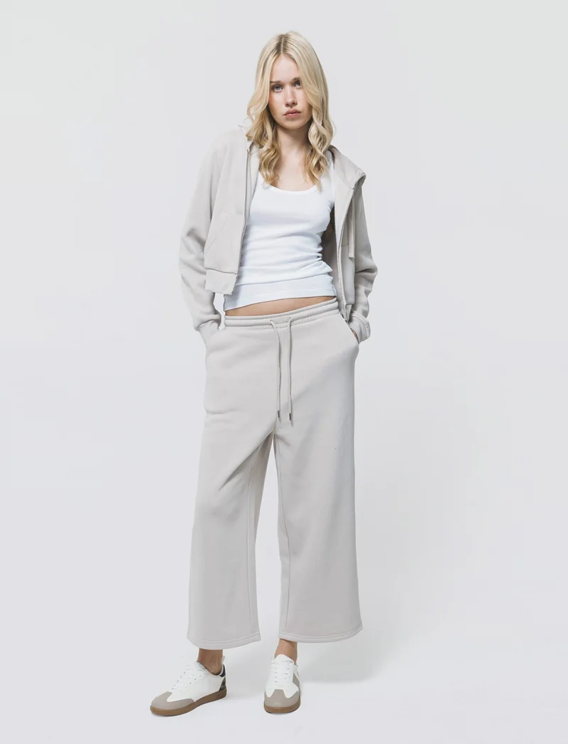 Jogger Culotte con Coulisse in Vita - Beige grano