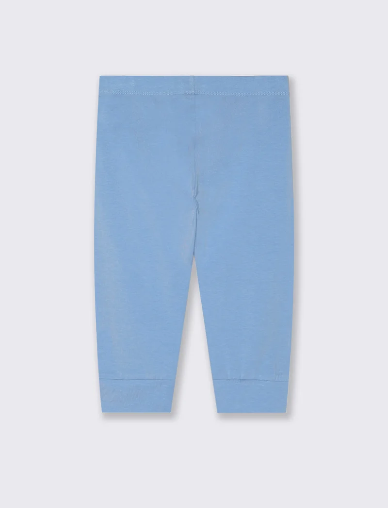 Leggings 3/4 da bambina con fiocco - Azzurro