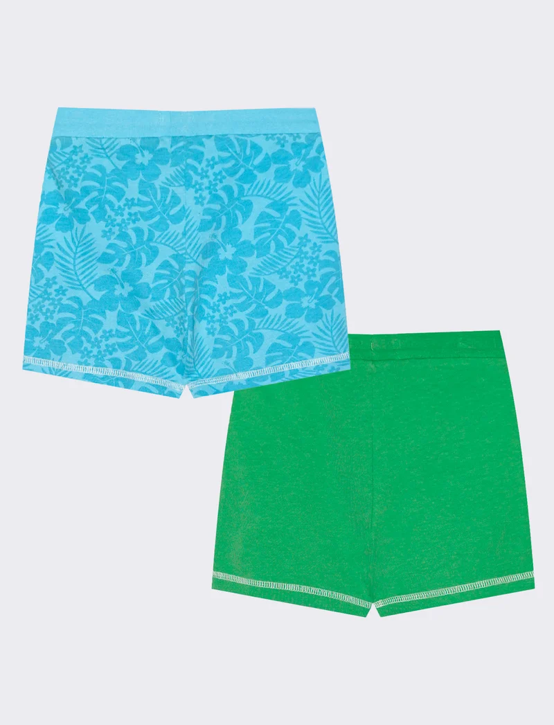 Bermuda bipack: tinta unita e fantasia - Verde