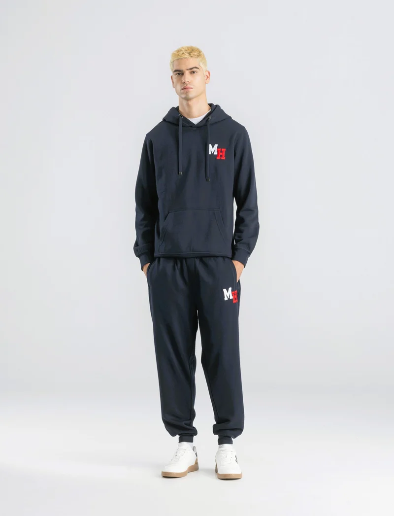 PANTALONI JOGGER IN FELPA CON RICAMO - Blu