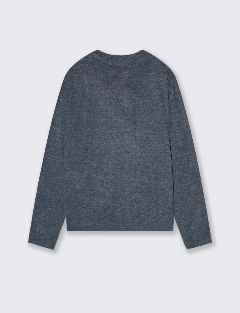 POLO IN MAGLIA EFFETTO LANA - Blu