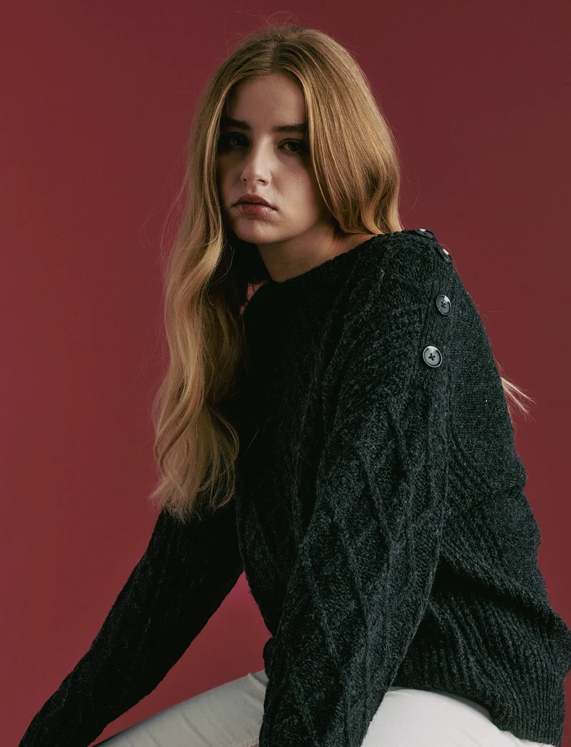 PULLOVER CON CHIUSURA A BOTTONI SULLA SPALLA - Antracite melange