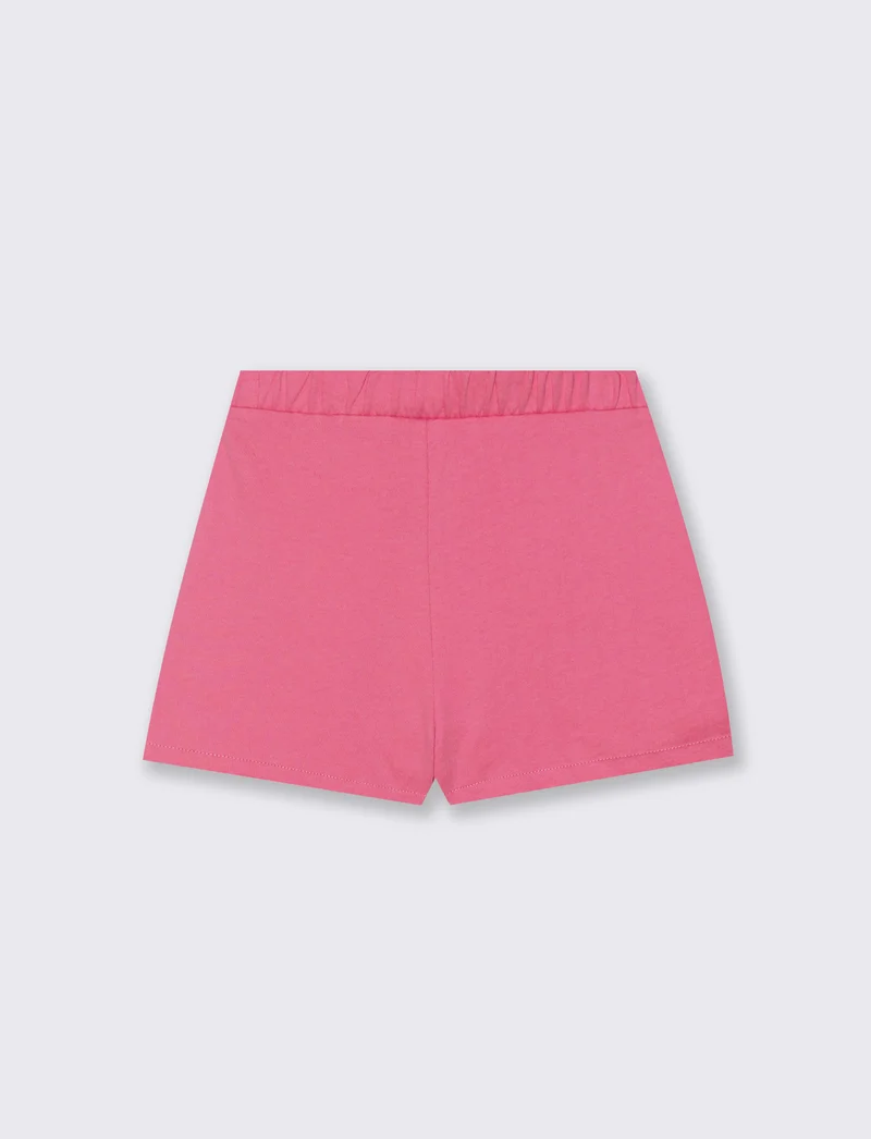Shorts in felpa da bambina con rouches - Rosa big bubble