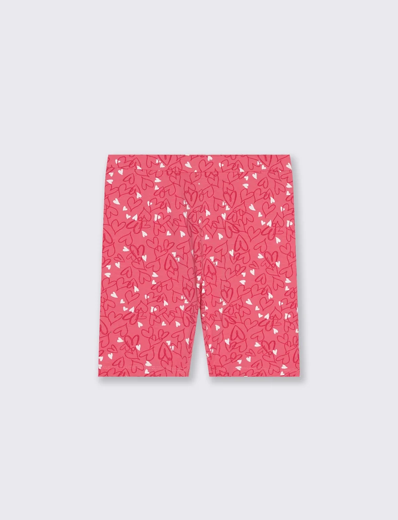 Leggings corti da bambina in cotone - Rosa big bubble
