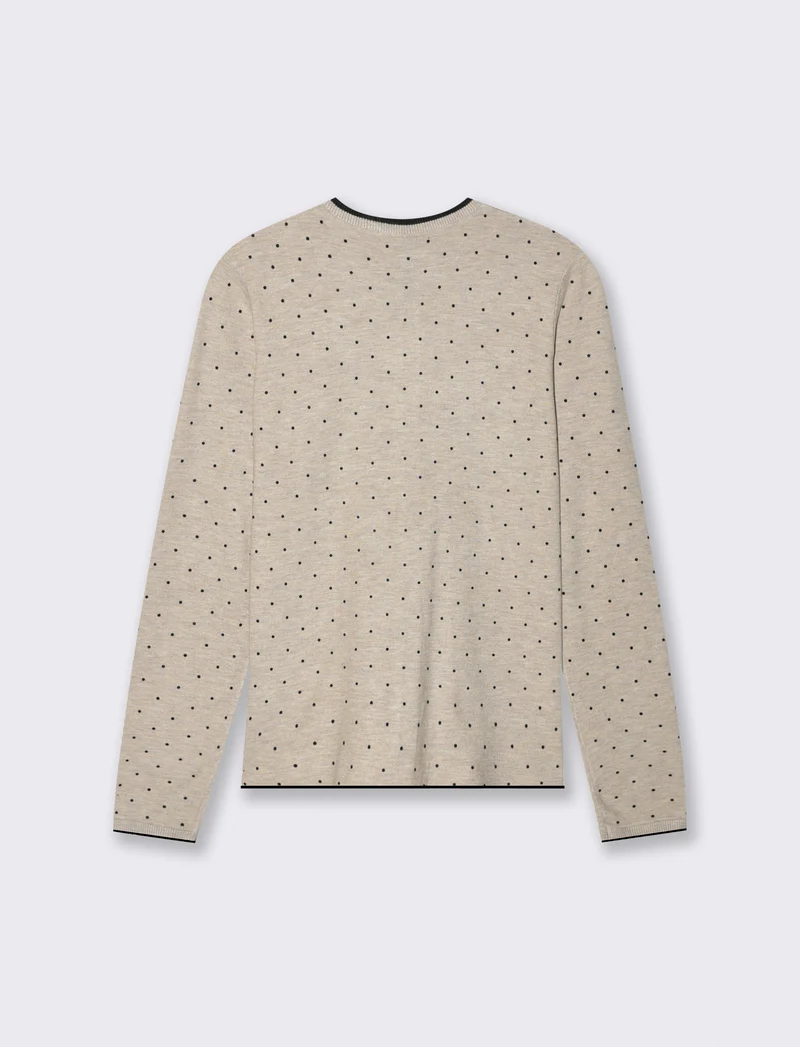 CARDIGAN STAMPATO - Beige grano