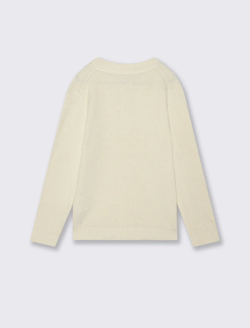 Maglia girocollo in cotone morbido e moderno - Beige