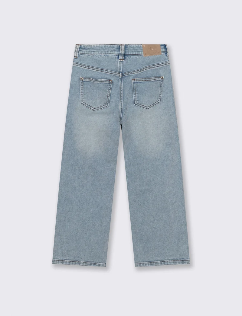 Jeans elastico wide leg per bambina - Denim chiaro