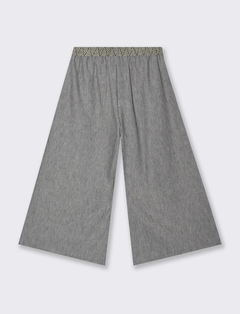 Pantalone largo con cintura - Nero