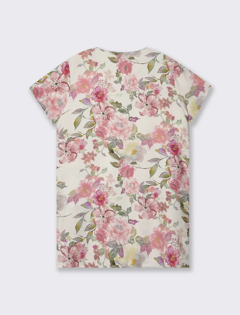 Vestito in cotone stampato - Rosa