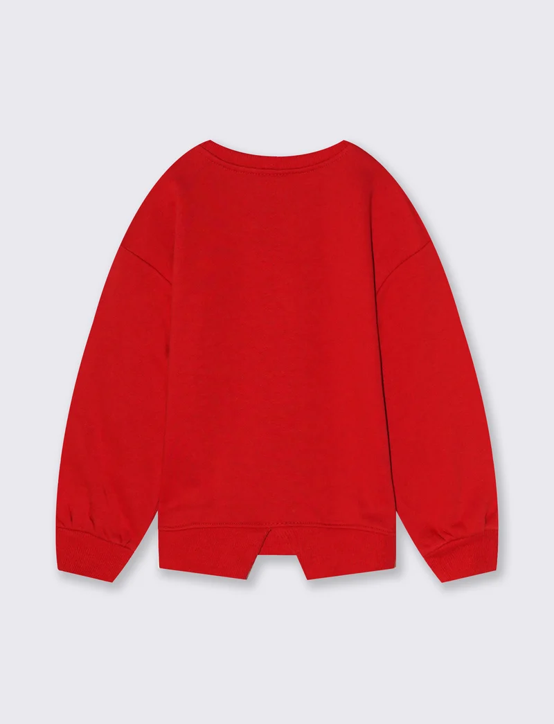 Felpa da bambina patch - Rosso