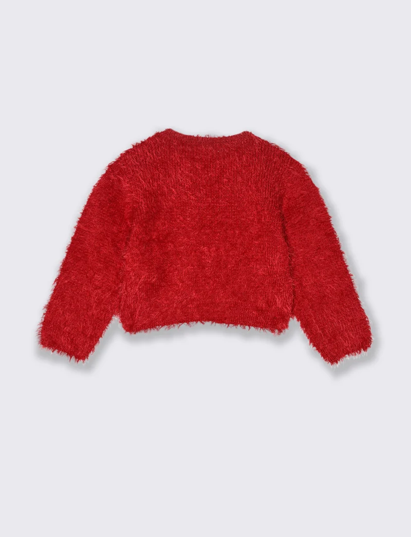Cardigan con fiocco - Rosso