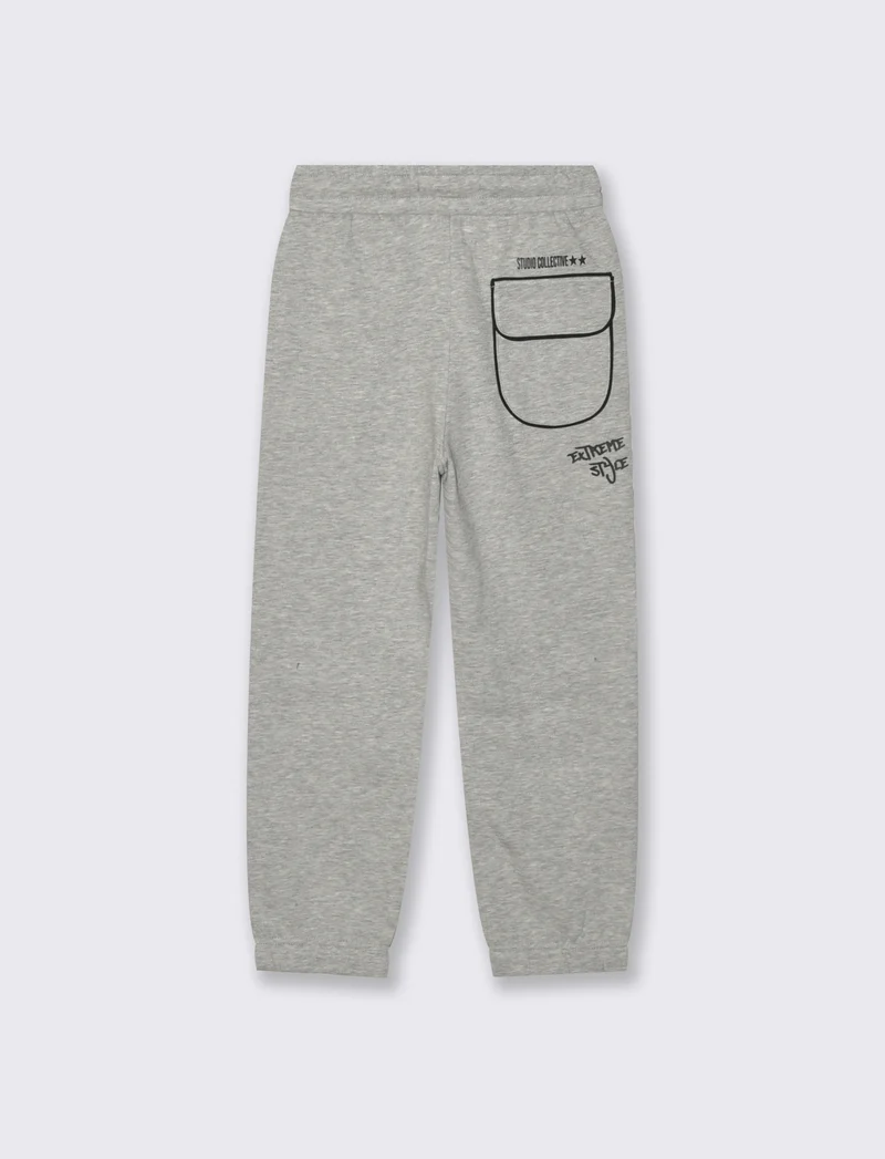 JOGGER IN FELPA GARZATA - Grigio mel.