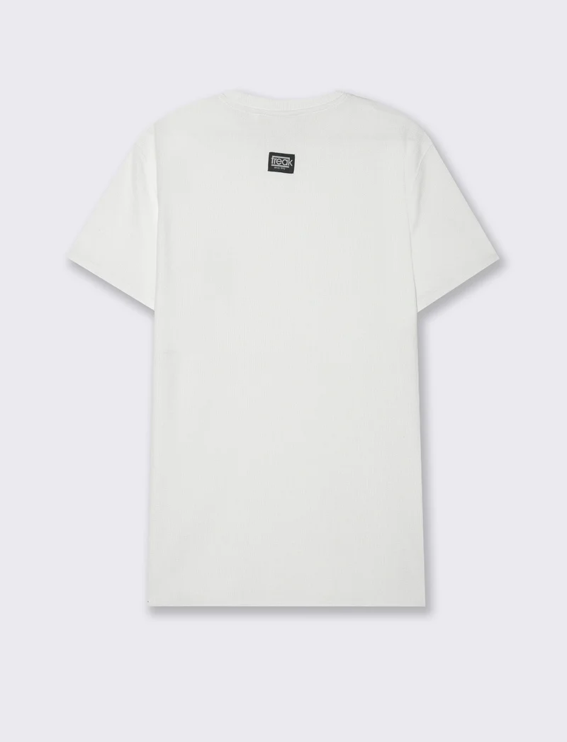 T-shirt waffle boxy fit da uomo - Bianco