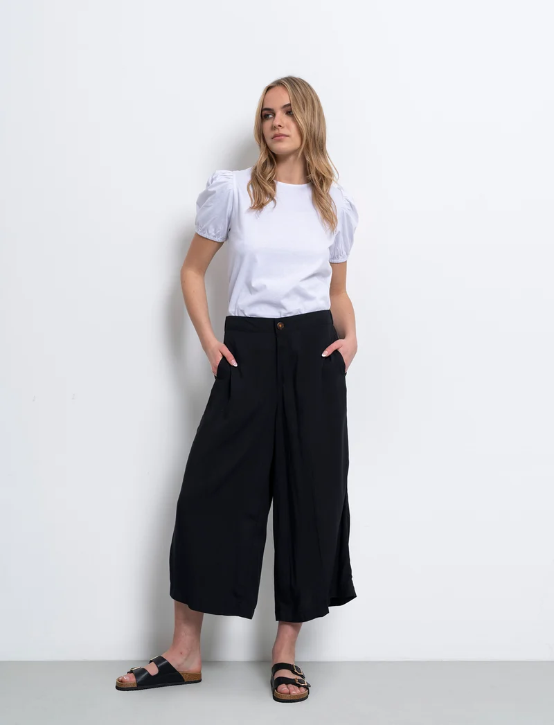 Pantalone coulotte da donna - Nero
