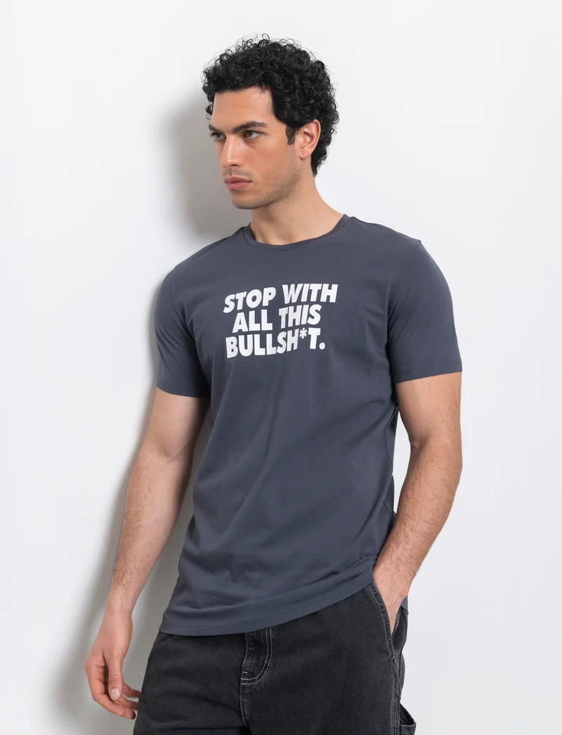 T-shirt in cotone con stampa regular fit da uomo - Avion